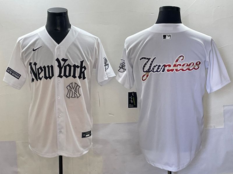 Men 2025 New York Yankees Blank White Five generations Joint Name Nike MLB Jersey style 120
